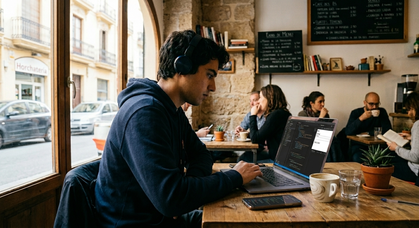 Desarrollador web trabajando en proyecto